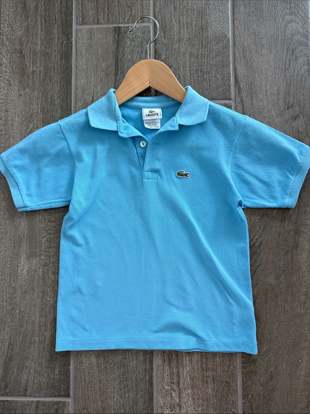 Authentic Boys light Blue Lacoste Polo size 8